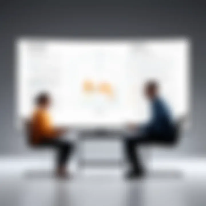 An illustration depicting a coach and client engaging through the True Coach platform.