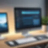 Illustration depicting the interface of a desktop software application