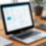 Visual representation of Gliffy wireframe interface showcasing design tools