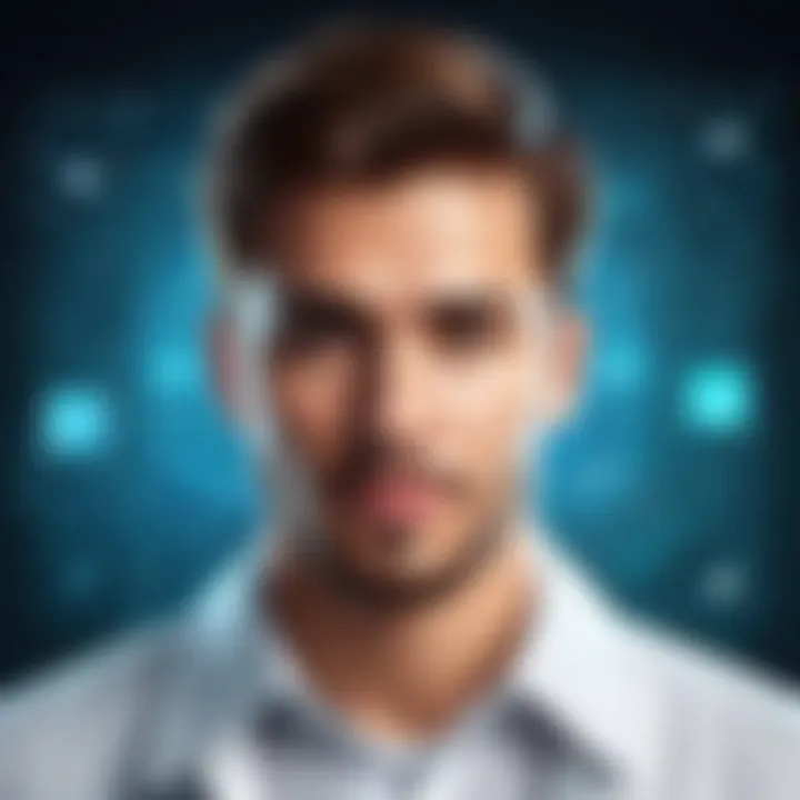 An abstract representation of digital transformation in identity verification