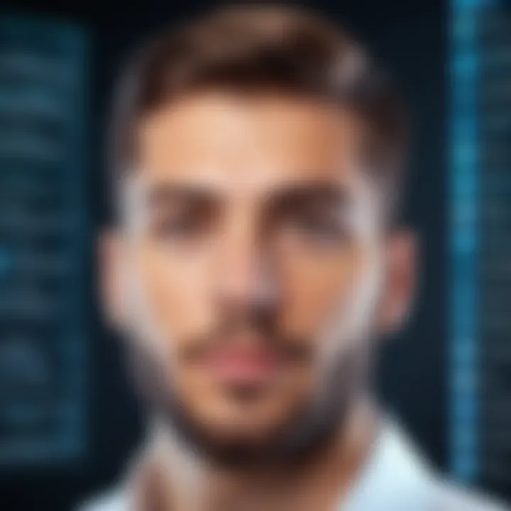 A futuristic interface showcasing emerging trends in identity checking