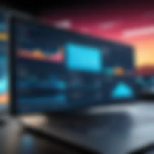 Illustration of a digital dashboard showcasing LMS features