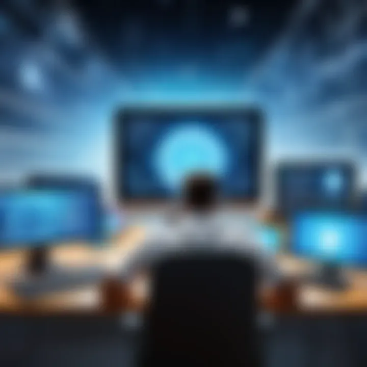 Futuristic concept art representing trends in educational technology