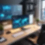 A digital workspace showcasing augmented reality tools and software