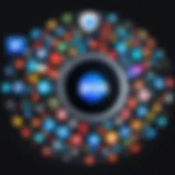 A digital interface showcasing Zoom's integration with various social media platforms.