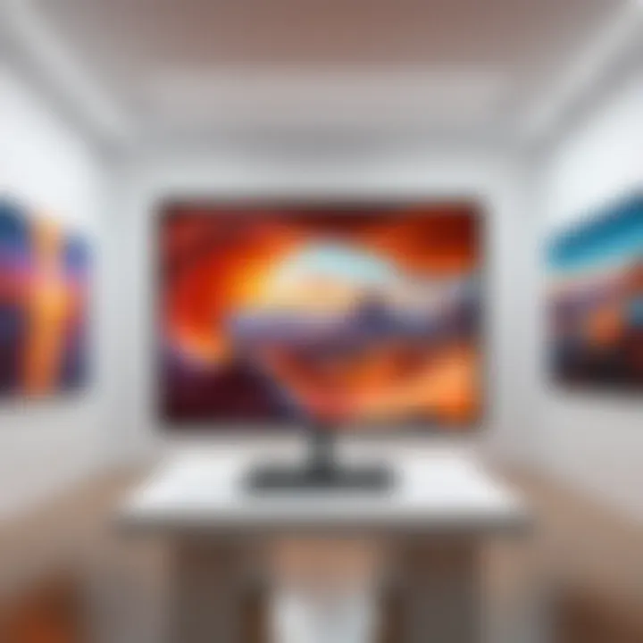 An immersive virtual tour experience within a modern art gallery.